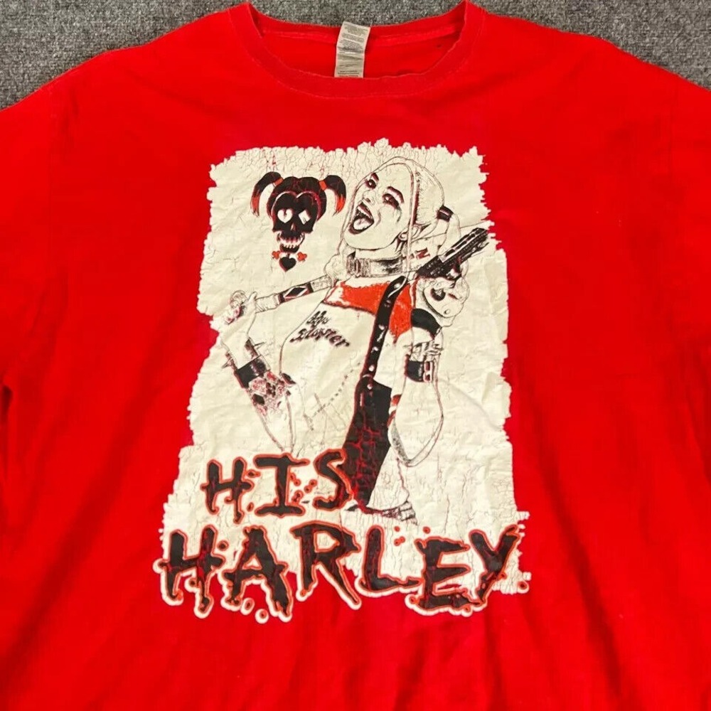 Harley Quinn Shirt Mens XL Extra Large Red Short Sleeve Comics‎ Movie EUC - Picture 2 of 7